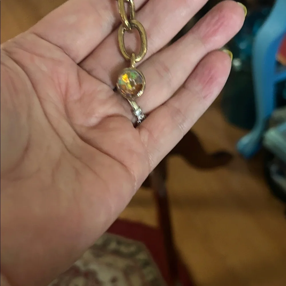 Vintage Gold Chain Belt with Jeweled Medallion Clasp